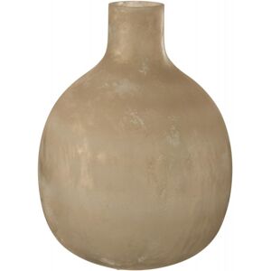 LANADECO Vase bouteille bas rond verre or H43cm