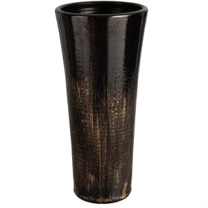 LANADECO Vase taches ceramique noir/or H39cm