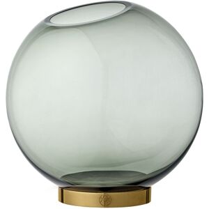 AYTM Vase globe verre et laiton large D21cm