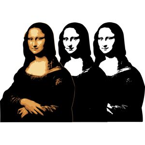 Legendarte Tableau Mona Lisa en Noir et Blanc et en Couleurs 60x90cm