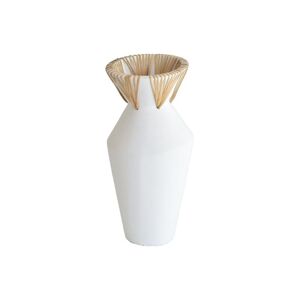 Now s Home Vase en beton et rotin blanc h37cm