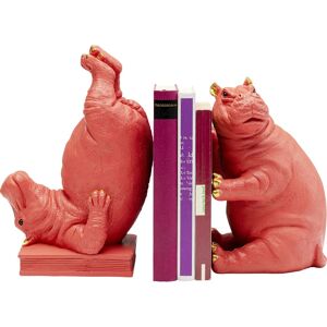 Kare Design Serre-livres hippopotames en polyresine rose H29