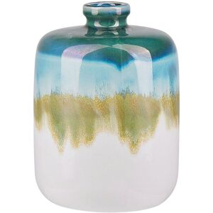 Beliani Gres Vase a fleurs 22 Multicolore Blanc