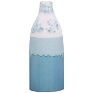 Beliani Gres Vase a fleurs 30 Bleu Blanc