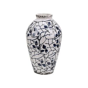 Beliani Gres Vase a fleurs 20 Bleu