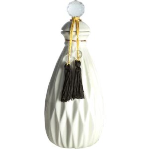 Lastdeco Vase en Ceramique Blanc, 14x14x33 cm