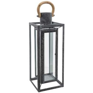 Sia Deco Lanterne decorative en verre gris H51