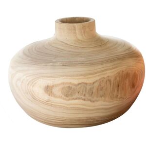 Becquet Vase en bois de paulownia beige