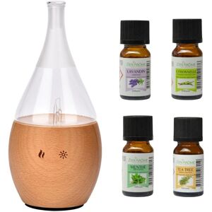 Zen'Arôme Diffuseur Venturi Bois FSC Bolea et 4 Huiles Indispensables Quotidien