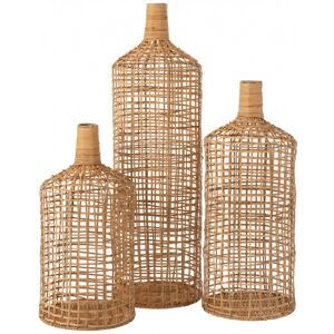 LANADECO Set de 3 vases decoratifs bambou naturel