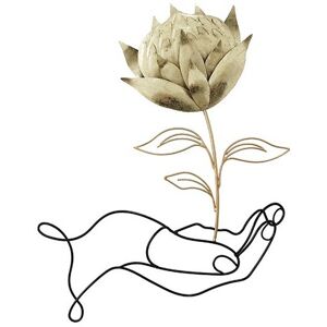 DECO-MURALE.shop Decoration murale en metal flower hand 49x42x5