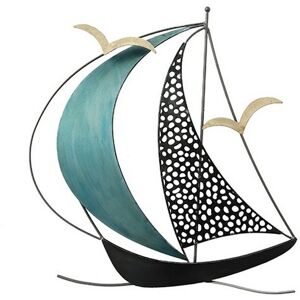 DECO-MURALE.shop Decoration murale en metal blue sailing 43x42x3