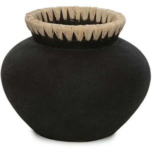 Bazar Bizar Vase en terre cuite noir naturel H19