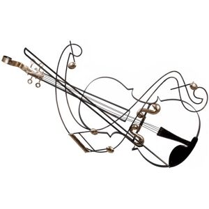 DECO-MURALE.shop Decoration murale en metal violon stylise 91x67x5