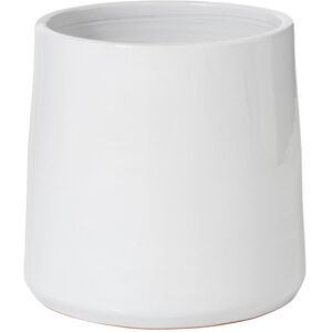 LANADECO Cache pot en ceramique blanc 26x26x25 cm