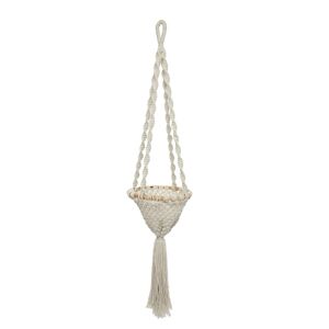 Bazar Bizar Suspension de plantes en coton blanc naturel grande