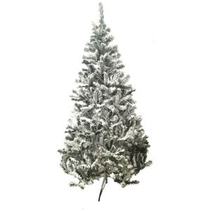 Toilinux Sapin de noel artificiel enneige 850 branches h.210cm blanc et vert