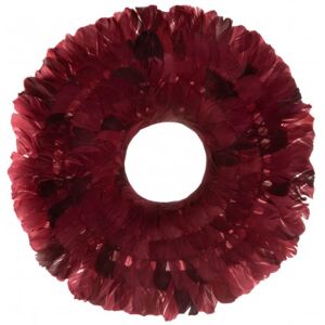 LANADECO Couronne decorative en Plumes Bordeaux 53x53x7 cm