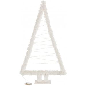 LANADECO Sapin de noel decoratif en bois blanc 64x13x109 cm