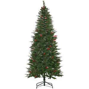 Homcom Sapin de Noel artificiel decore H.210 cm 45 baies rouges