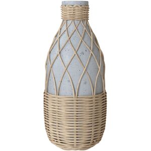 Rendez-Vous Deco Vase en ciment fibre et rotin H35