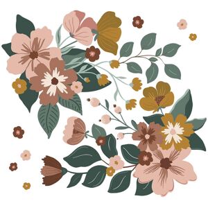 Lilipinso Grand sticker bouquets de fleurs en vinyle mat multicolore