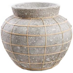 LANADECO Vase en terre cuite gris naturel H27