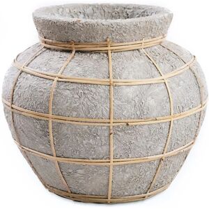 LANADECO Vase en terre cuite gris naturel H23