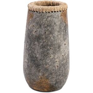 Bazar Bizar Vase en terre cuite antique gris H26