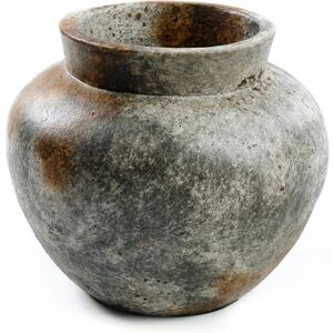 Bazar Bizar Vase en terre cuite antique gris H27