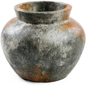 Bazar Bizar Vase en terre cuite antique gris H19