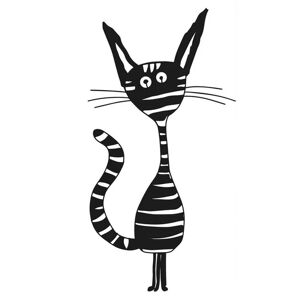 Harmonie design Decoration murale chat joyeux en metal noir 32x60 cm