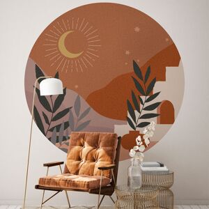 Ambiance Sticker Papier Peint nuit desertique abstraite ronde 120x120cm