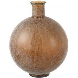 LANADECO Vase boule en verre marron 35x35x43 cm