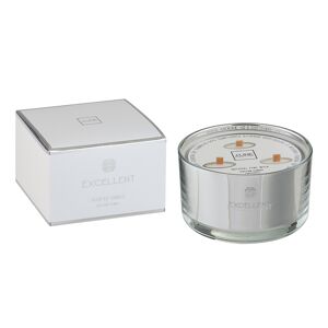 LANADECO Bougie parfumee 50H dans pot en verre argent 14x13.5x9 cm