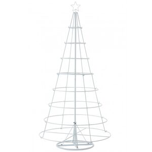 LANADECO Arbre de Noel conique a decorer en metal blanc 94x94x188 cm