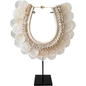 My Bliss Home Collier decoratif en coquillages, blanc L33 x H48 cm