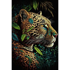 Ceanothe Tableau sur verre synthetique leopard 80x120 cm