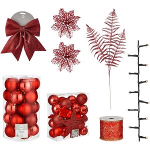 House of Seasons Coffret decoration sapin de noel rouge - 100 pieces