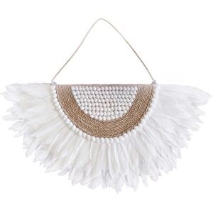 My Bliss Home Decoration murale en plumes et coquillages 30x60 cm