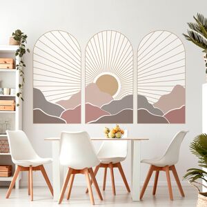 Ambiance Sticker Papier Peint trio d'arches coucher de soleil asiatique 90x135cm