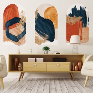 Ambiance Sticker Papier Peint arches abstraits rouges et bleus 120x180cm