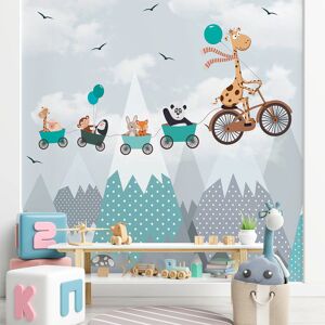 Ambiance Sticker Papier Peint girafe et ses amis 250x240cm