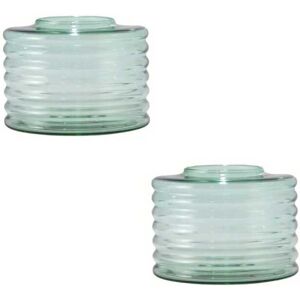 Kulile DUO LUKA - 2 Vases deco en verre souffle kaki poudre