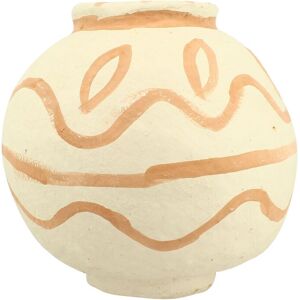 Now s Home Vase boule en papier mache ecru et terracotta