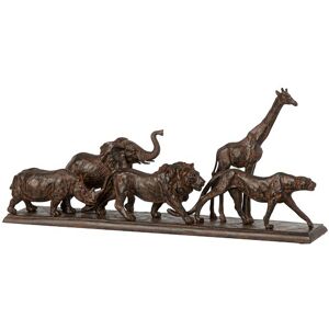 LANADECO Statue en resine Animaux en Rang