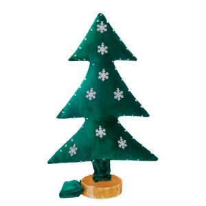 MX HOME Sapin de noel lumineux en velours vert avec flocons Argent 70cm