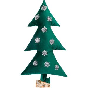 MX HOME Sapin de noel lumineux en velours vert avec flocons Argent 150cm