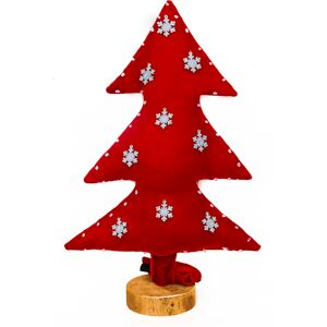 MX HOME Sapin de noel lumineux en velours rouge avec flocons Argent 150cm