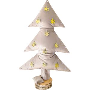 MX HOME Sapin de noel lumineux en velours blanc avec flocons Or 70cm